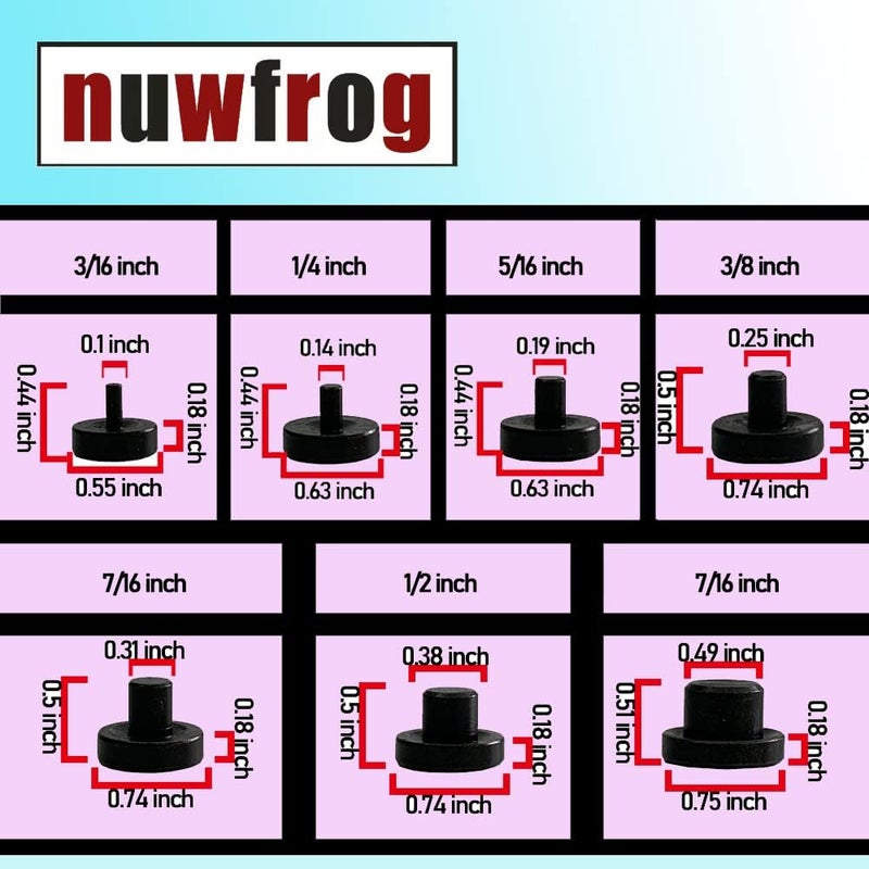 nuwfrog Tubing and Flaring Tool Kit Replacement Head 7 Pc.(3/16,1/4,5/16,3/8,7/16,1/2,5/8 inch) Adapter Kit Expander Flaring - Image 3